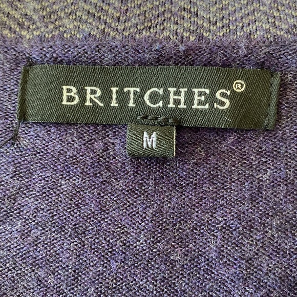 Britches Merino Wool Blend Eggplant Purple Long Sleeved Sweater Too Lightweight - Picture 4 of 8